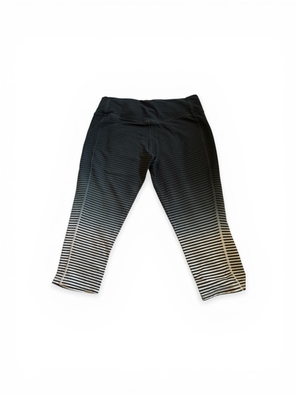 Nike Black, Navy to White Gradient Stripe Capri Leggings